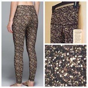 Euc Rare Lululemon Gold Sequin Leggings 
